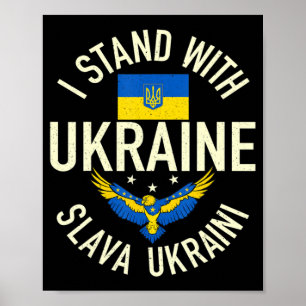 Support Ukraine I Stand With Ukraine Ukrainian Fla Poster