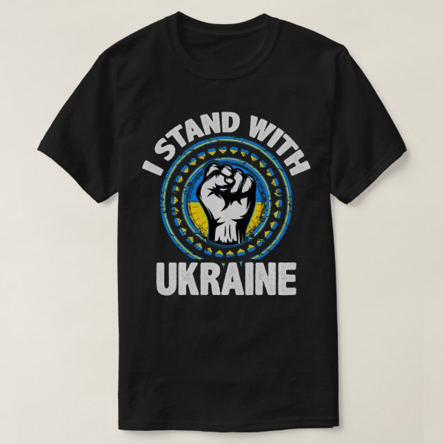Support Ukraine I Stand With Ukraine Ukrainian Fla T-Shirt (Design Front)