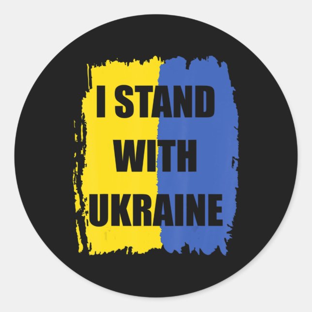 Support Ukraine I Stand With Ukraine Ukrainian Fre Classic Round Sticker (Front)