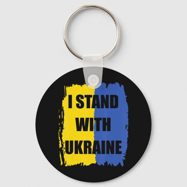 Support Ukraine I Stand With Ukraine Ukrainian Fre Key Ring (Front)