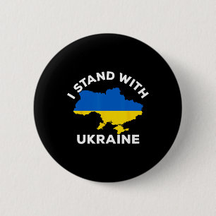 Support Ukraine I Stand With Ukraine Ukrainian Map 6 Cm Round Badge