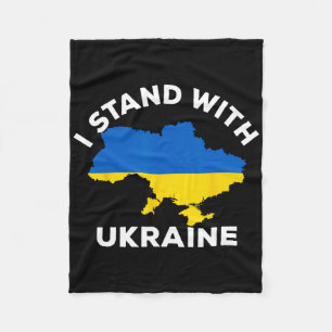 Support Ukraine I Stand With Ukraine Ukrainian Map Fleece Blanket