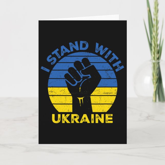 Support Ukraine I Stand With Ukraine Ukrainianflag Card (Front)
