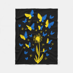 Support Ukraine I Stand With Ukraine Women Butterf Fleece Blanket