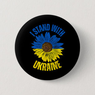 Support Ukraine I Stand With Ukrainian Flag Slava 6 Cm Round Badge