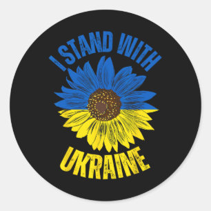 Support Ukraine I Stand With Ukrainian Flag Slava Classic Round Sticker