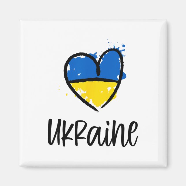Support Ukraine I Stand With Ukrainian Flag Slava  Magnet (Front)