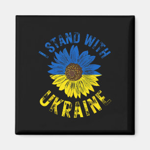 Support Ukraine I Stand With Ukrainian Flag Slava Magnet