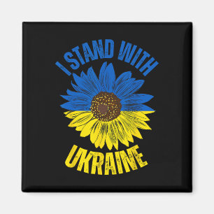Support Ukraine I Stand With Ukrainian Flag Slava Magnet