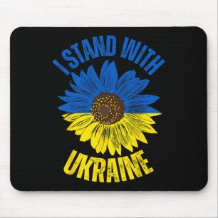 Support Ukraine I Stand With Ukrainian Flag Slava Mouse Mat
