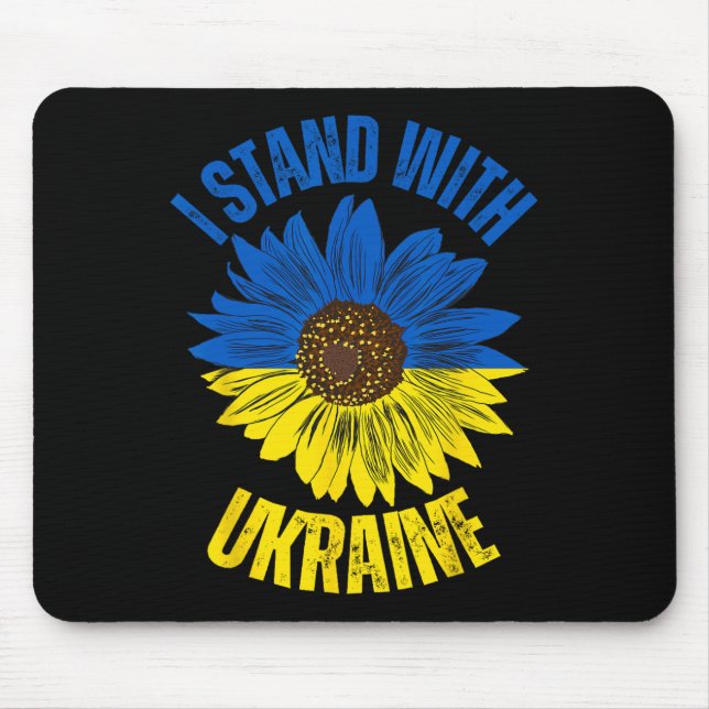 Support Ukraine I Stand With Ukrainian Flag Slava  Mouse Mat (Front)