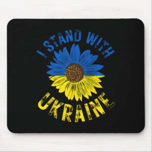 Support Ukraine I Stand With Ukrainian Flag Slava Mouse Mat