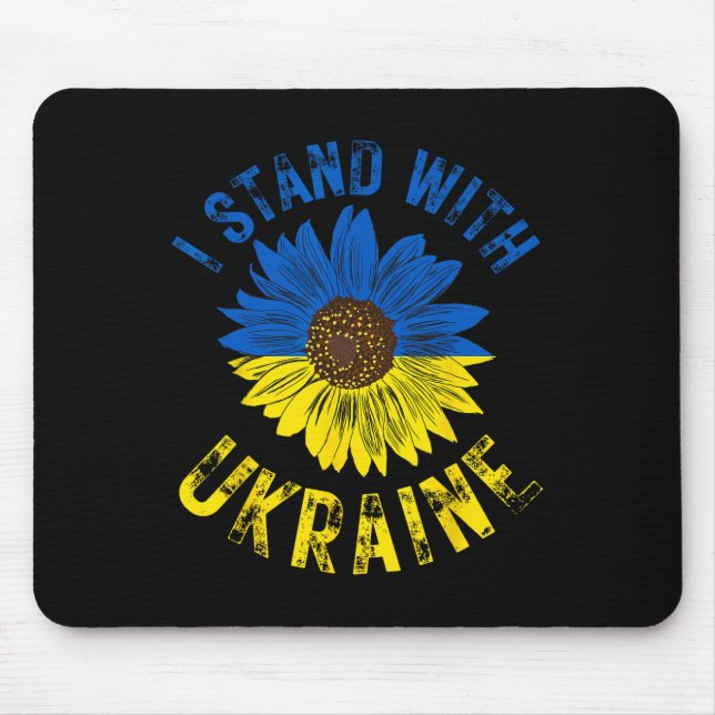 Support Ukraine I Stand With Ukrainian Flag Slava  Mouse Mat (Front)