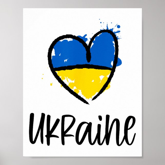 Support Ukraine I Stand With Ukrainian Flag Slava  Poster (Front)