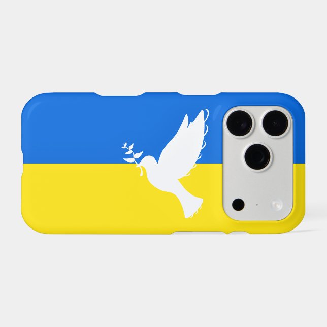 Support Ukraine iPhone Case Peace Dove Flag (Back (Horizontal))