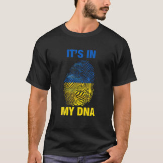Support Ukraine It's In My DNA Ukrainian Flag T-Shirt