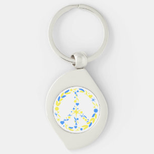 Support Ukraine Keychain Peace Symbol