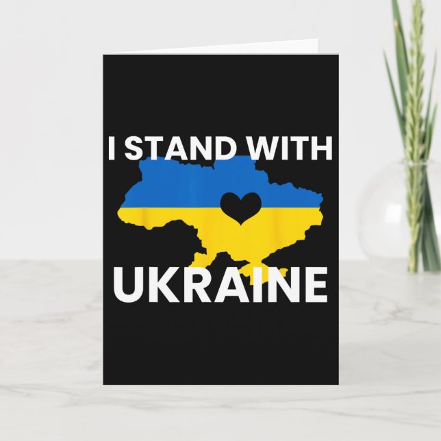 Support Ukraine Map Heart Stand Together Ukraine S Card (Front)