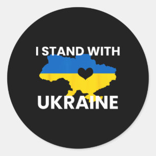Support Ukraine Map Heart Stand Together Ukraine S Classic Round Sticker