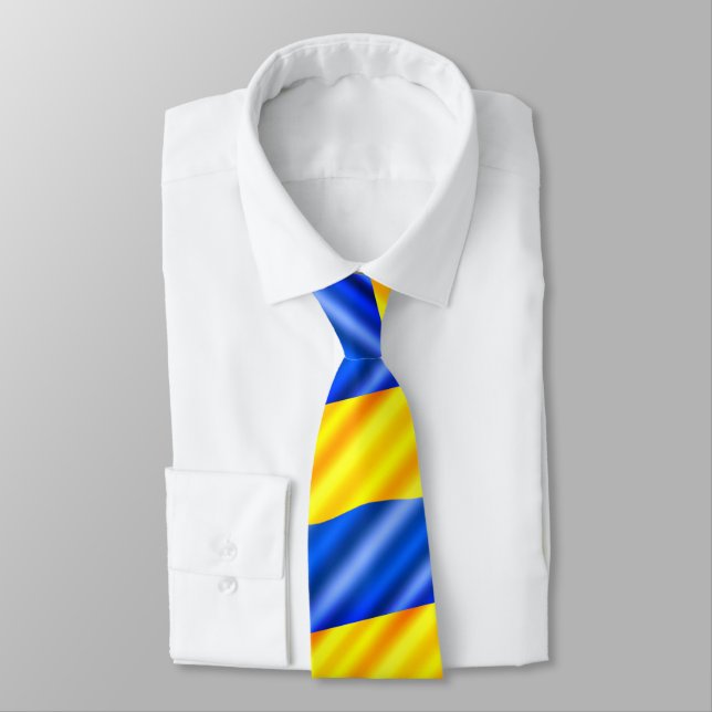 Support Ukraine Neck Tie Ukrainian Flag - Freedom (Tied)