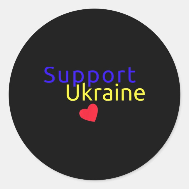 Support Ukraine No War Ukrainian Flag  Classic Round Sticker (Front)
