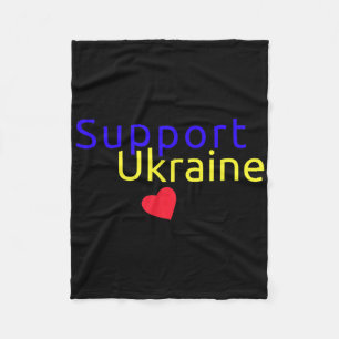 Support Ukraine No War Ukrainian Flag Fleece Blanket