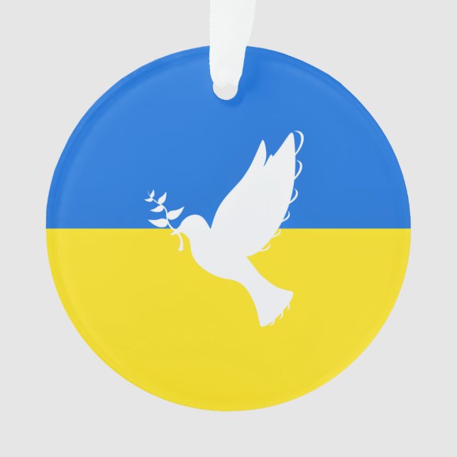 Support Ukraine Ornament Peace Dove Ukrainian Flag (Front)