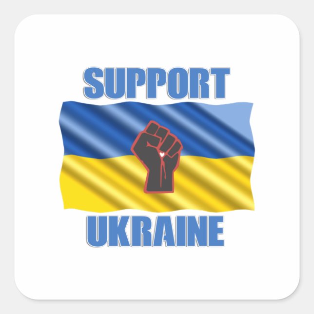 Support Ukraine - Peace & Love for Ukraine  Square Sticker (Front)