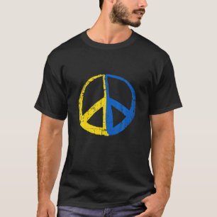 Support Ukraine Peace Sign Ukraine Flag Colours Vi T-Shirt
