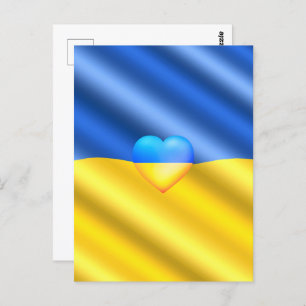 Support Ukraine Postcard Ukrainian Flag - Freedom