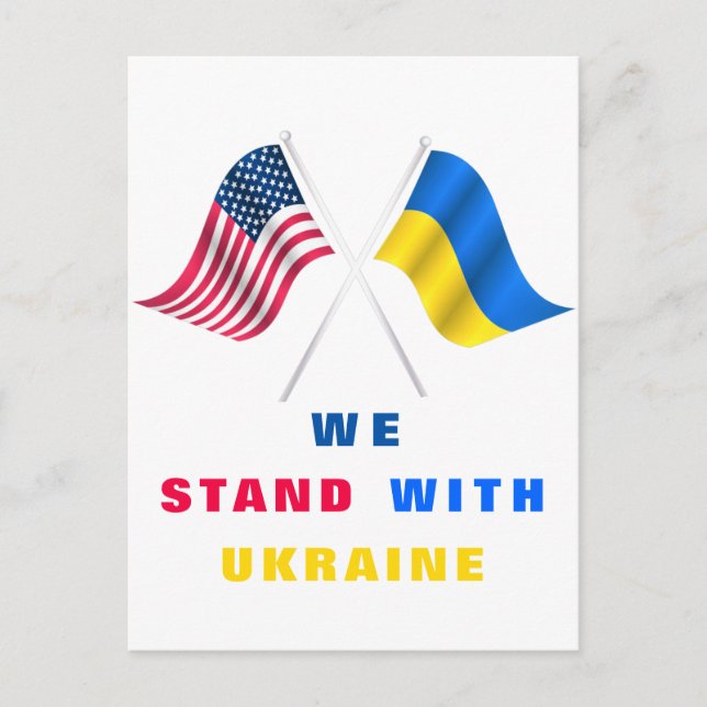 Support Ukraine Postcards We Stand With Ukraine (Front)