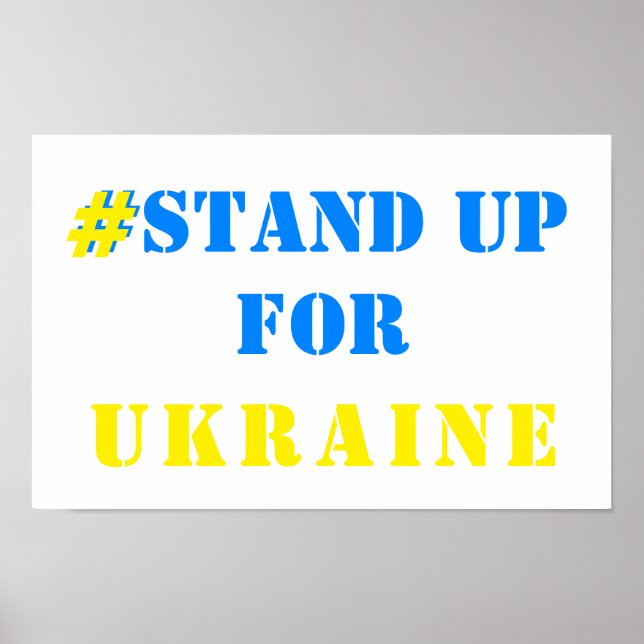 Support Ukraine Poster Ukrainian Flag - Freedom (Front)