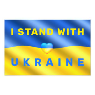 Support Ukraine Poster - Urainian Flag