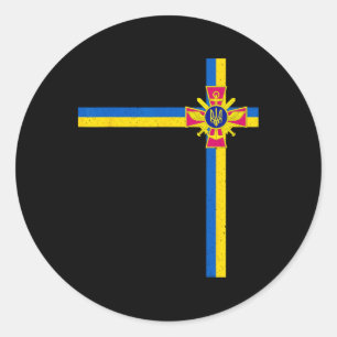 Support Ukraine President Zelensky Saying Ukrainia Classic Round Sticker