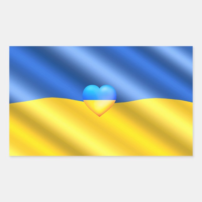 Support Ukraine Rectangular Sticker Ukraine Flag (Front)
