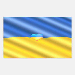 Support Ukraine Rectangular Sticker Ukraine Flag