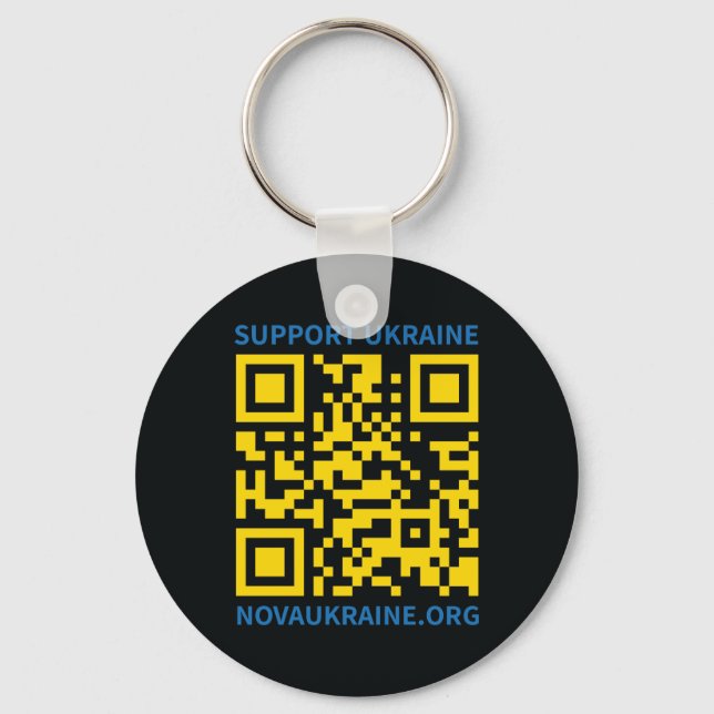 Support Ukraine Round Keychain (Front)