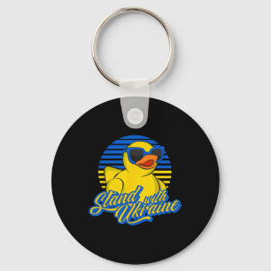 Support Ukraine Rubber Duck Ukrainian Flag Stand W Key Ring