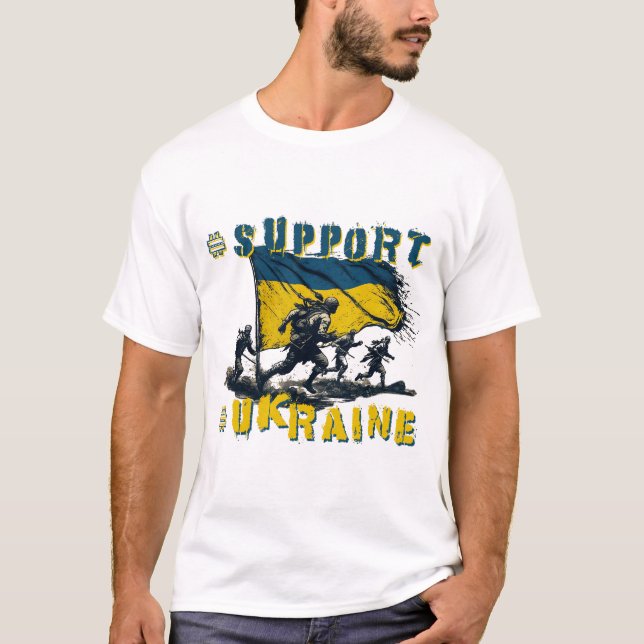 SUPPORT UKRAINE - SAVE UKRAINE  T-Shirt (Front)