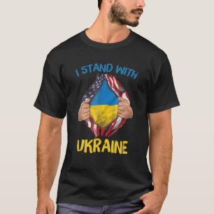 Support Ukraine Stand With Ukraine Ukrainian Flag T-Shirt