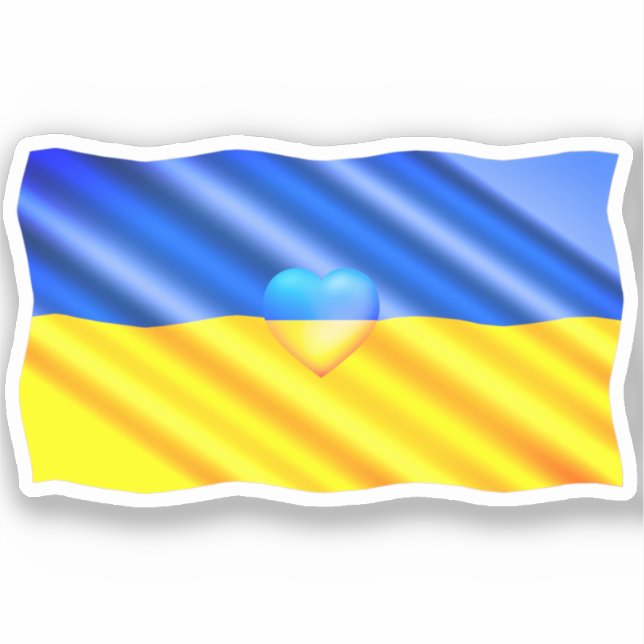 Support Ukraine Sticker Ukrainian Flag Colours (Front)