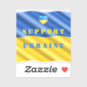 Support Ukraine Sticker Ukrainian Flag Heart