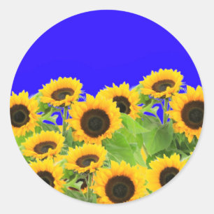 Support Ukraine Stickers Ukrainian Flag Sunflowers