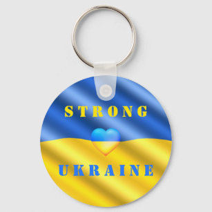 Support Ukraine - Strong - Flag - Freedom - Peace  Key Ring