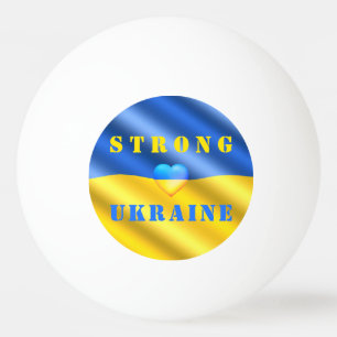 Support Ukraine - Strong - Flag - Freedom - Peace Ping Pong Ball