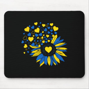 Support Ukraine Sunflower Ukrainian Flag Heart Men Mouse Mat