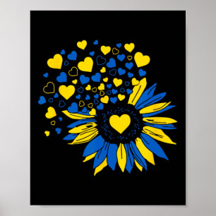 Support Ukraine Sunflower Ukrainian Flag Heart Men Poster