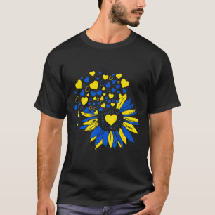 Support Ukraine Sunflower Ukrainian Flag Heart Men T-Shirt