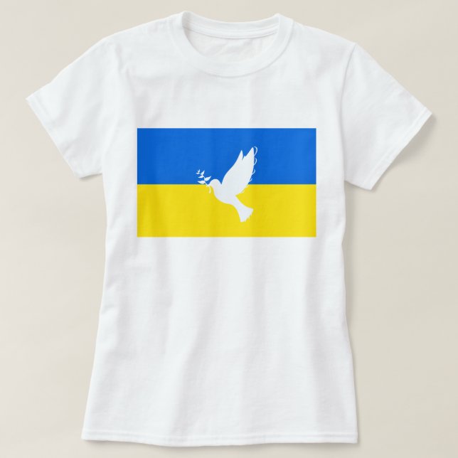 Support Ukraine T-Shirt Peace Dove - Freedom (Design Front)