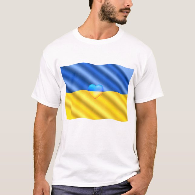 Support Ukraine T-Shirt Ukrainian Flag Freedom (Front)
